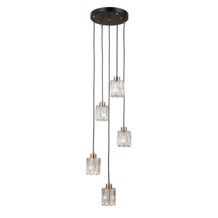 ITALUX - Lámpara colgante con cable TORNO 5xE14/40W/230V negro/dorado