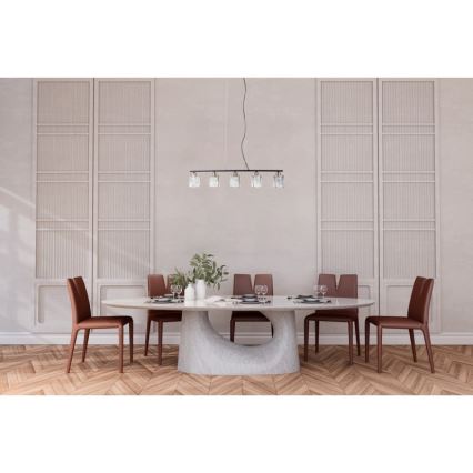 ITALUX - Lámpara colgante con cable SIMONA 5xE14/40W/230V negra/dorada