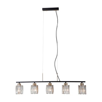 ITALUX - Lámpara colgante con cable SIMONA 5xE14/40W/230V negra/dorada