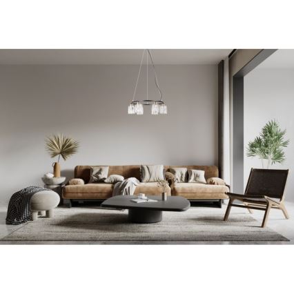 ITALUX - Lámpara colgante con cable SIMONA 6xE14/40W/230V negro/dorado