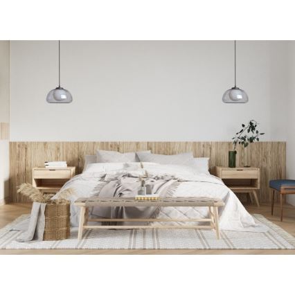 ITALUX - Lámpara colgante con cable AINALE 1xG9/7W/230V negro/ahumado