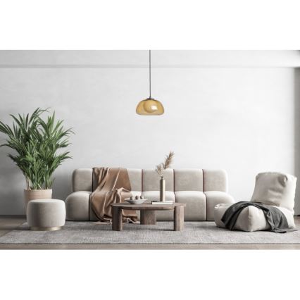 ITALUX - Lámpara colgante con cable AINALE 1xG9/7W/230V negro/marrón ahumado