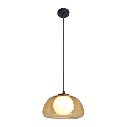 ITALUX - Lámpara colgante con cable AINALE 1xG9/7W/230V negro/marrón ahumado