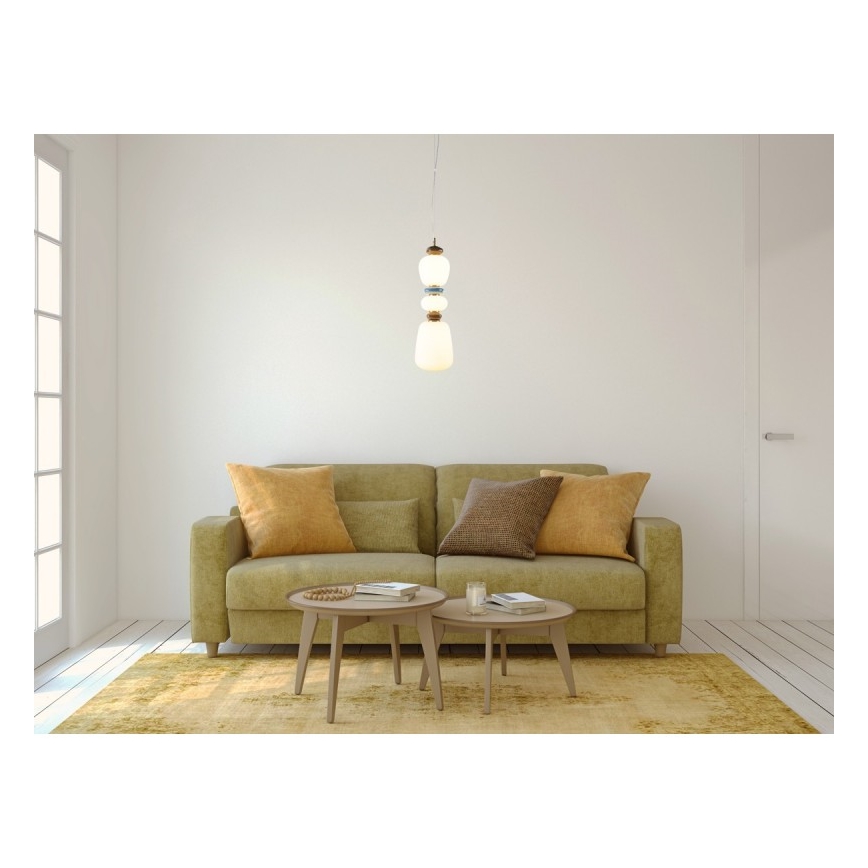 ITALUX - Lámpara colgante LED con cable EVANS LED/19W/230V 3000K dorado/azul/marrón