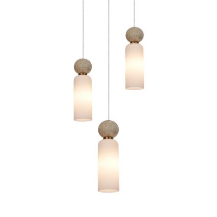 ITALUX - Lámpara colgante suspendida por cable SANTOS 3xG9/40W/230V dorada