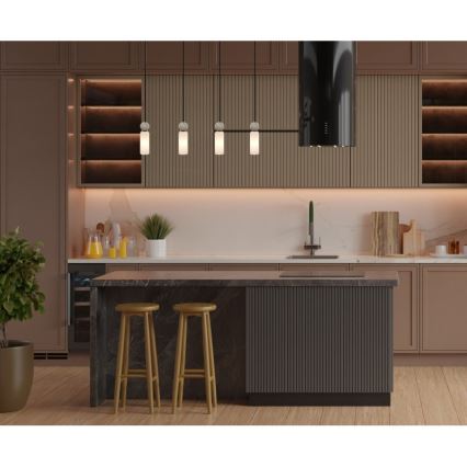 ITALUX - Lámpara colgante con cable SANTOS 4xG9/40W/230V negra