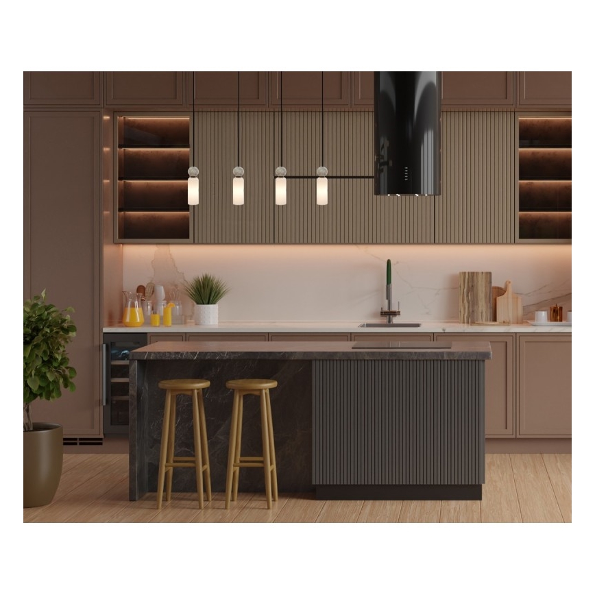 ITALUX - Lámpara colgante con cable SANTOS 4xG9/40W/230V negra