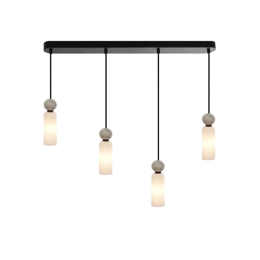 ITALUX - Lámpara colgante con cable SANTOS 4xG9/40W/230V negra