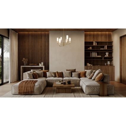ITALUX - Lámpara de techo con varilla SANTOS 6xG9/40W/230V dorada
