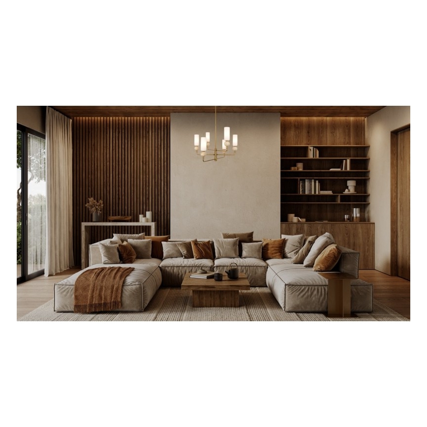 ITALUX - Lámpara de techo con varilla SANTOS 6xG9/40W/230V dorada