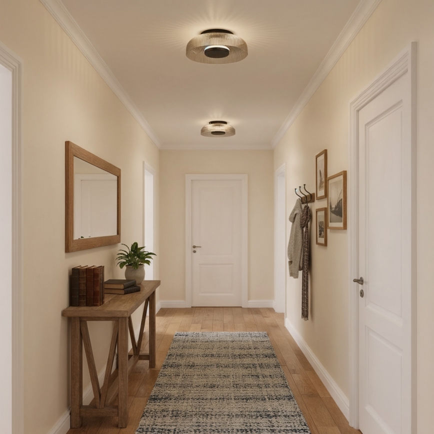 ITALUX - Lámpara de techo LED PASSO LED/8W/230V 3000K Ø 25 cm negro ahumado