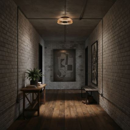 ITALUX - Plafón LED PASSO LED/8W/230V 3000K Ø 25 cm beige ahumado