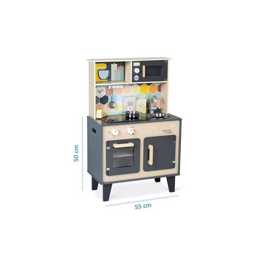 Janod - Cocina de madera con tablero LED MOZAIC 2xLR6