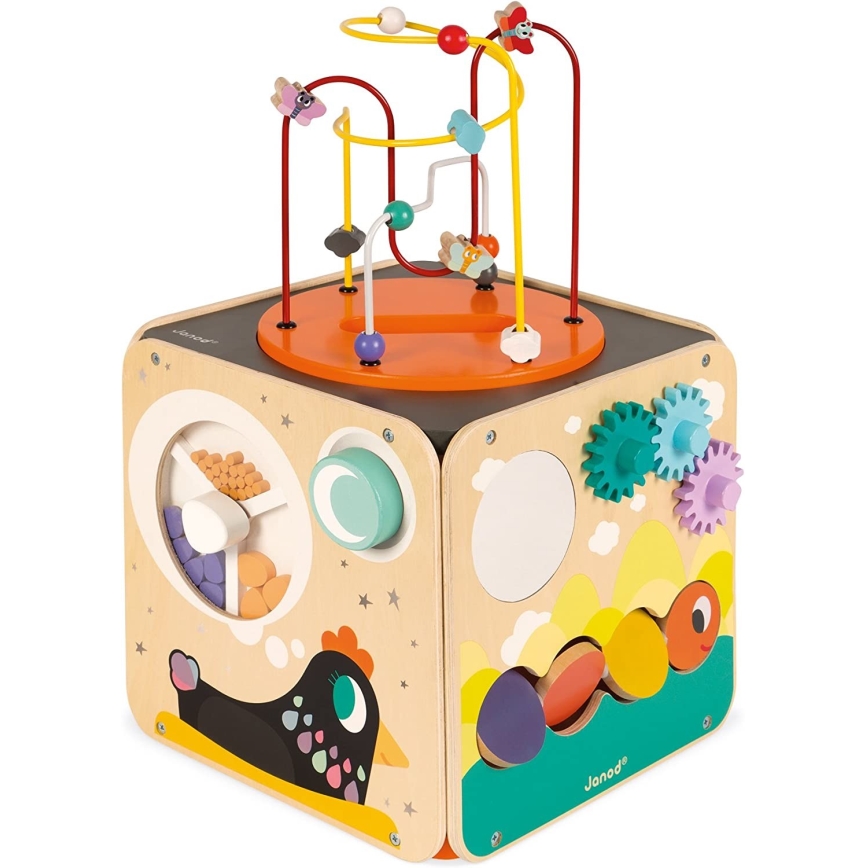 Janod - Cubo interactivo con laberinto MULTI ACTIVIDAD