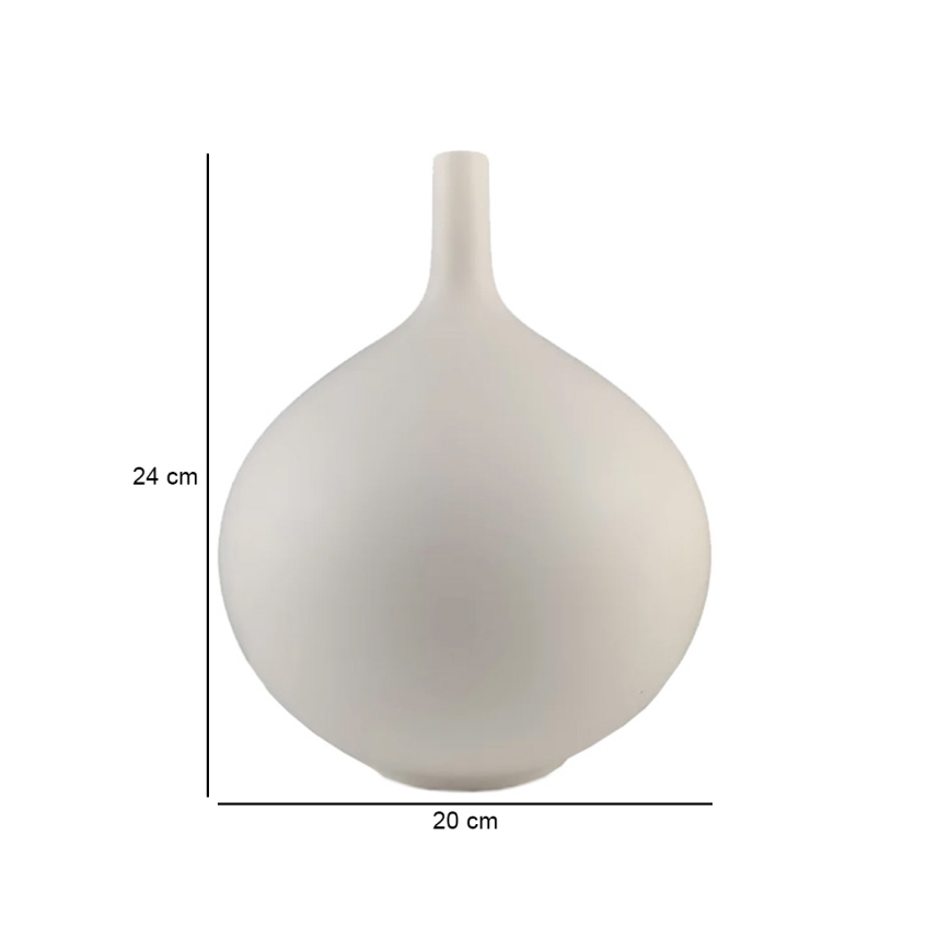 Jarrón de cerámica blanco 24 cm