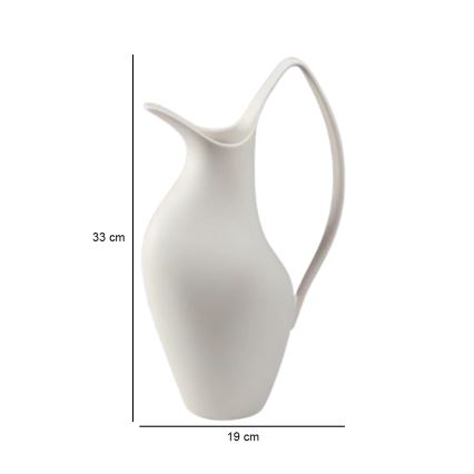 Jarrón de cerámica blanco 33x17x19 cm
