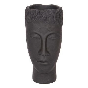 Jarrón decorativo 25x14x12,5 cm negro/cemento