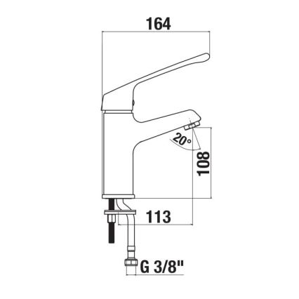 JIKA H3111W10045101 - Grifo para lavabo con palanca médica CUBE 16,4 cm cromo brillante