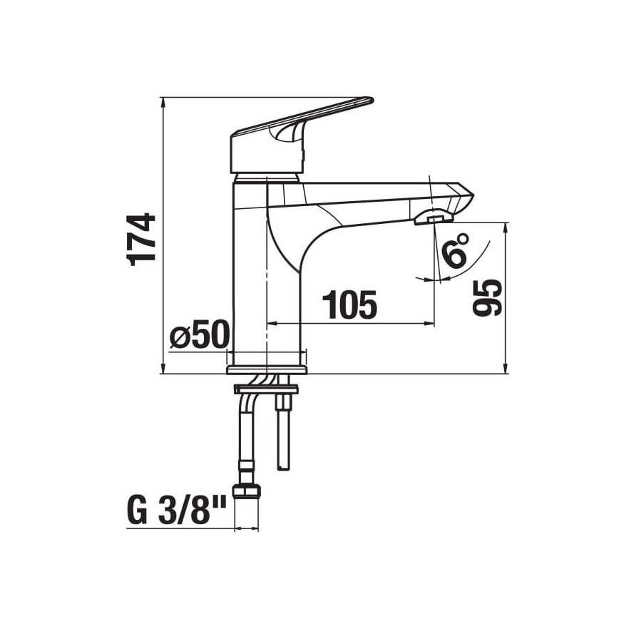JIKA H3112E10041101 - Grifo para lavabo TALAS 17,4 cm cromo brillante