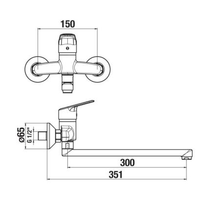 JIKA H3112E70042401 - Grifo para lavabo TALAS 15x35,1 cm cromo brillante