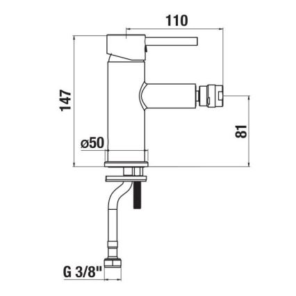 JIKA H3412F17161101 - Grifo para bidé MIO 14,7 cm negro mate