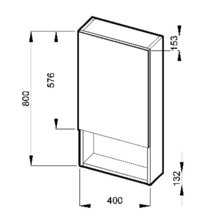 JIKA H4532210383041 - Armario con espejo y estante LYRA 80x40 cm blanco