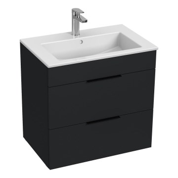JIKA H4536021763521 - Mueble de baño con lavabo CUBE 60,7 x 65 cm, negro