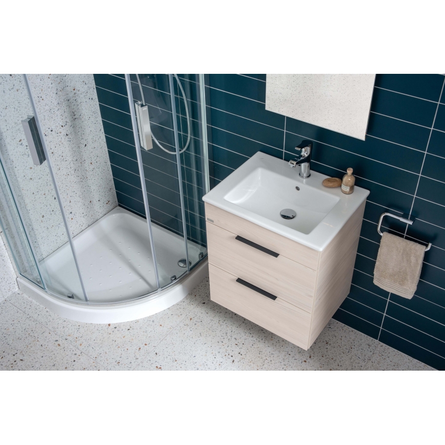 JIKA H4536021765141 - Mueble de baño con lavabo CUBE 60,7 x 65 cm en fresno