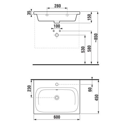 JIKA H8127137161041 - Lavabo suspendido MIO 60x45 cm cerámica/negro mate