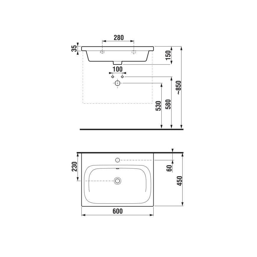 JIKA H8127137161041 - Lavabo suspendido MIO 60x45 cm cerámica/negro mate
