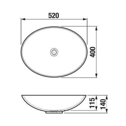 JIKA H8183640001121 - Lavabo para encimera ASTRA 52x40 cm cerámica/blanco