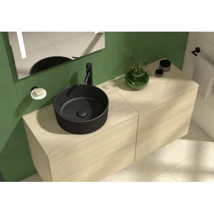 JIKA H8184207161121 - Lavabo sobre encimera CUBITO Ø 40 cm cerámica/negro mate