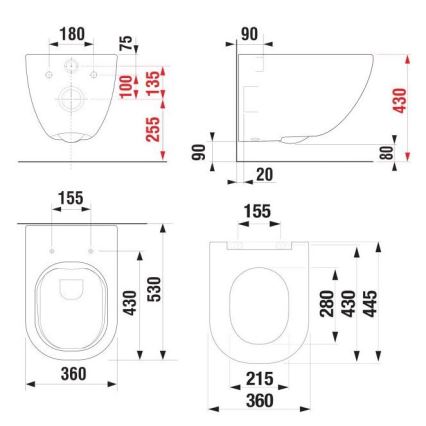 JIKA H8667140000001 - Inodoro suspendido MIO en cerámica blanca + asiento WC SoftClose MIO en duroplástico blanco