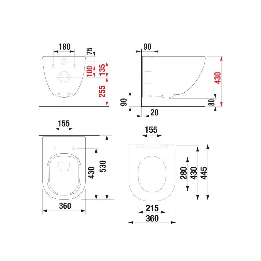 JIKA H8667140000001 - Inodoro suspendido MIO en cerámica blanca + asiento WC SoftClose MIO en duroplástico blanco