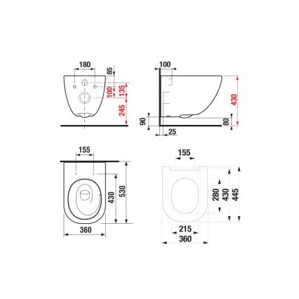 JIKA H8667180000001 - Inodoro suspendido MIO de cerámica/blanco + asiento con cierre SoftClose MIO de duroplástico/blanco