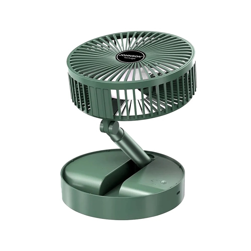 JOHNSON - Ventilador de mesa recargable TORTUGA 5W/3,7V 1200 mAh diámetro 16,5 cm verde