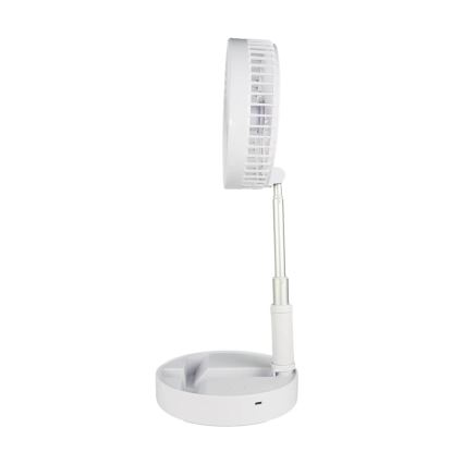 JOHNSON - Ventilador de sobremesa recargable GIRAFFA 5W/3,7V 1200 mAh Ø 20 cm color blanco