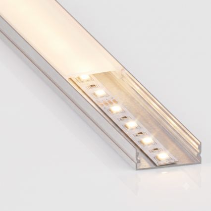JUEGO 1x tira LED FLEX con sensor de movimiento LED/3,6W/4xAA 2 m + 2x perfil empotrable 1 m plateado/blanco