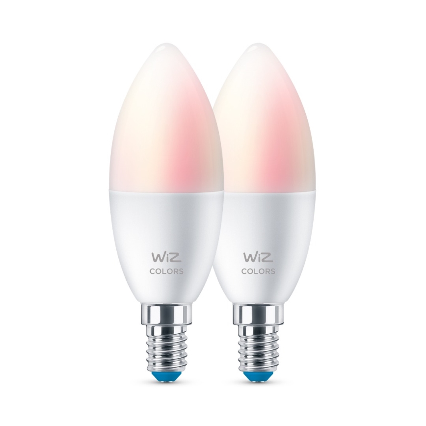 JUEGO 2x Bombilla LED RGBW regulable C37 E14/4,9W/230V 2200-6500K Wi-Fi - WiZ