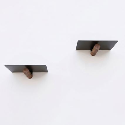 JUEGO 2x Estante de pared 15x21 cm blanco/negro