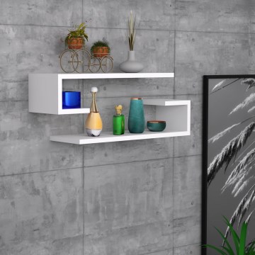 JUEGO 2x Estante de pared ELDO blanco