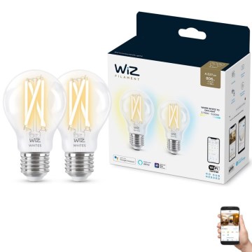 JUEGO 2x LED Bombilla regulable VINTAGE FILAMENT A60 E27/6,7W/230V 2700-6500K CRI 90 Wi-Fi - WiZ