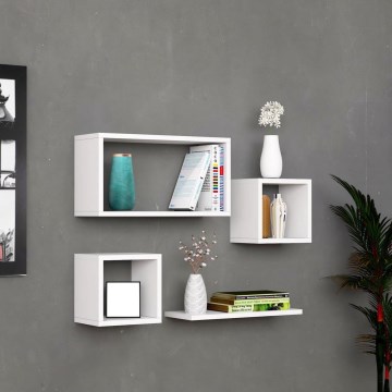 JUEGO 4x Estante de pared BABI blanco