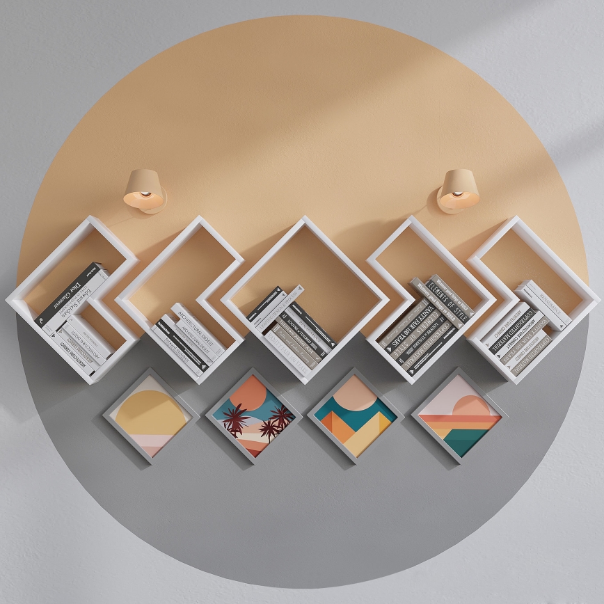 JUEGO 5x Estante de pared ELITRA blanco