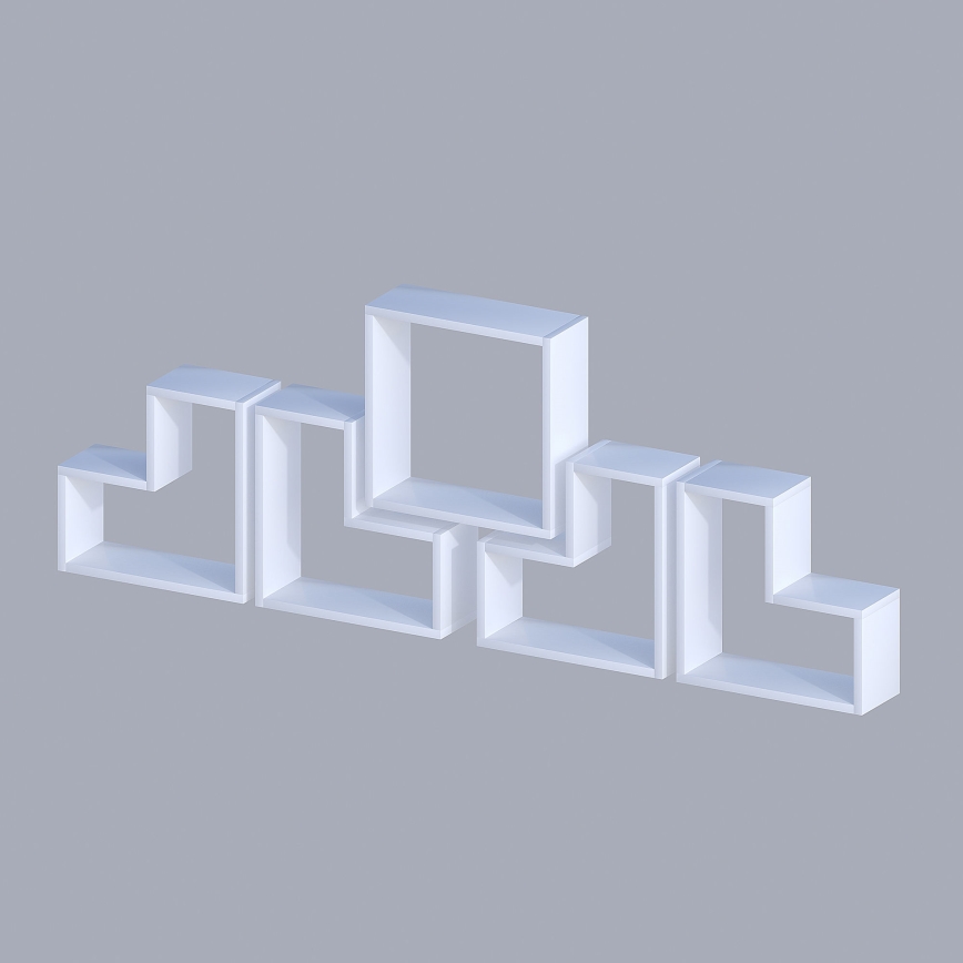 JUEGO 5x Estante de pared ELITRA blanco