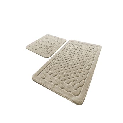 Juego de 2 alfombrillas de baño BAMBI 60/100 cm beige