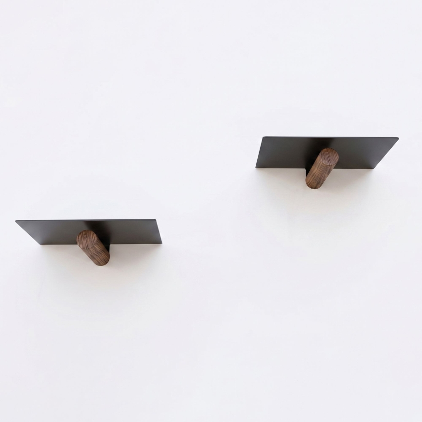 Juego de 2 estantes de pared 15 x 21 cm, color negro