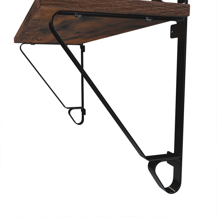 Juego de 2 estantes de pared SHELFY marrón/negro