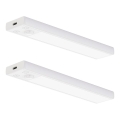 Juego de 2 luces LED recargables para muebles con sensor de movimiento y sensor crepuscular VIRO LED/1W/3,7V 800 mAh 3000/4000/6500K 20 cm blancas