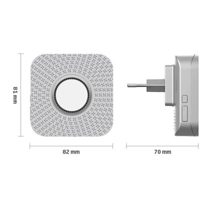 Juego de 2 timbres inalámbricos para enchufe, cinéticos, 230 V, blanco